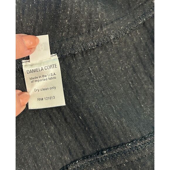 Daniela Corte Tweed Blazer Jacket Navy Grey Silver Size 38 XS - Picture 5 of 7